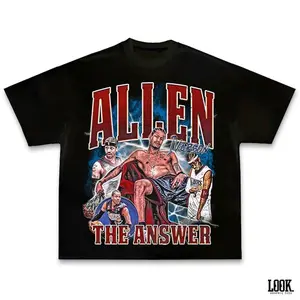 Allen Iverson The Answer Graphic Tee, Y2K Rap Streetwear T-Shirt, Unisex Crew Neck Tee, Vintage Hip-Hop Graphic, Sports Style, Casual Cotton Fit