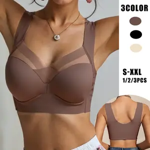 *1/2/3PCS EssElegance Wire-free Seamless Bra for Women - Daily Comfort Bralette , Breathable Stretch Fabric, No Digging & Back Smoothing