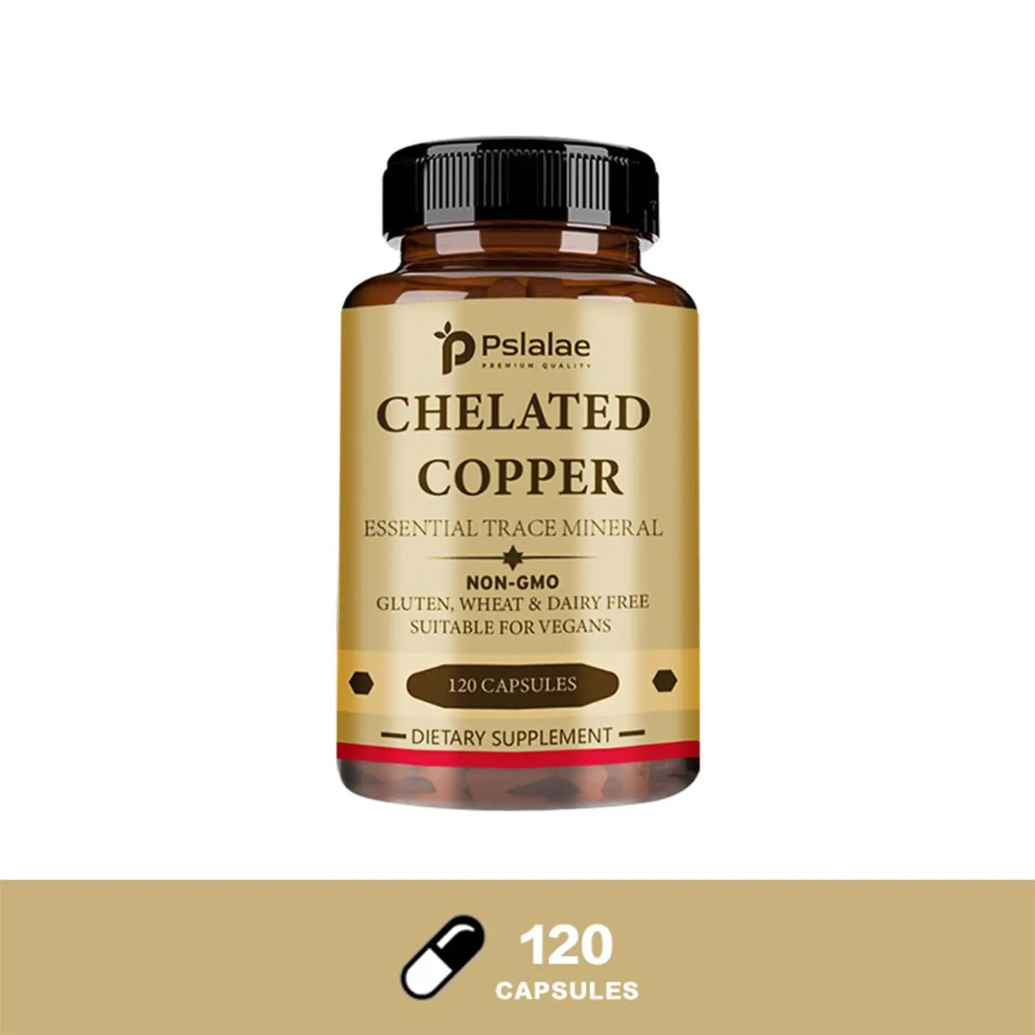 Chelated Copper Capsules for Collagen Production, Bone, Skin, Connective Tissue & Cartilage Health, Essential Trace Mineral, High Absorption Formula