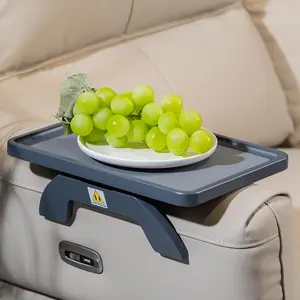 Couch Arm Table,  Armrest Tray Table for Couch,for Drinks,Snacks,Eating,Remote,Control of The Sofa Arm Tray (Gray)