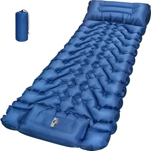 Sleeping Pad, Backpacking Camping Pad with Built-in Pillow and Foot Pump, 4in Thick Compact Camping mat for Hiking Tent Road Trip Car Camp Travel Gear