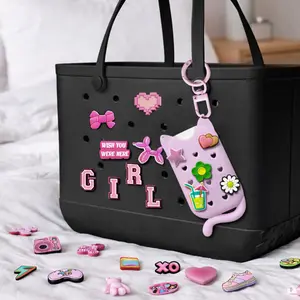 Touchland Sanitizer Spray Case , with DIY Charms and Keychain, Compatible with Power Mist & Glow Mist 1 FL Oz/30ML for Touchland Case, Cute Cat Travel Cover Sleeve