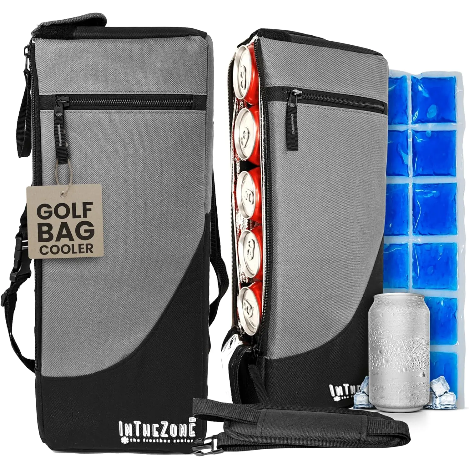 INTHEZONE Frostbox Golf Bag Cooler with Ice Pack, Golf Accessories for Men, Golf Cooler Bag Sleeve, Insulated Golf Cooler, Great Golf Gifts for Men, Golf Bag Cooler Sleeve InTheZone