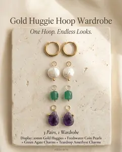 Huggie Hoop Wardrobe — Interchangeable Charm Earring Set