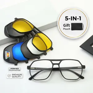 Original design, new five-in-one polarized lens case with magnetic clamp for sunglasses. Perfect for driving. Unique eyewear, suitable for both men and women. One pair allows you to experience multiple styles.