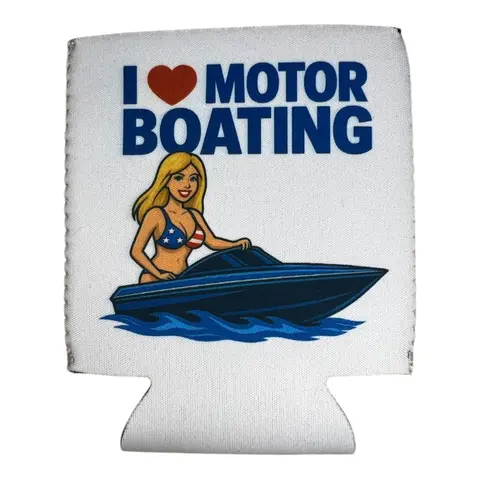 Funny Trucker Hats I Love Motor Boating Beer Can Sleeve High-Quality Party Drinkware for Summer Boating 12 oz & 16 oz Cans Perfect Gag Gift for Bachelor Party Mens Gift