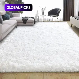 Modern Long Shag Rug, Polyester Fiber Rectangular Carpet for Living Room & Bedroom, Home Use, Multiple Sizes Available, Fluffy Area Rug #GLOBAL PICKS