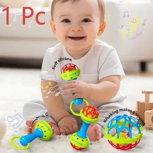 Shake Bell Toy, Rattle Maracas for Babies 0-3 Years, Perfect Grip Training, Sensory Soothing & Hearing Development, Ideal Infant Newborn Gift, 2 Colors, 2026 Style