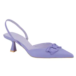 Elegant Women's Pointed Toe Slingback Sandals: Comfortable Kitten Heel Summer Shoes with Buckle
