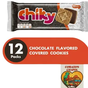 Chiky Chocolate Cookies Paquete 12 Unidades Authentic Central American Flavor Covered Cookies 12 Packs