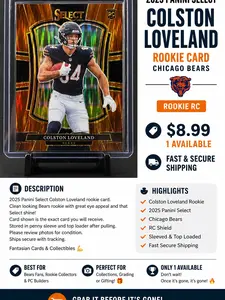 2025 Panini Select Colston Loveland Rookie Card Chicago Bears RC