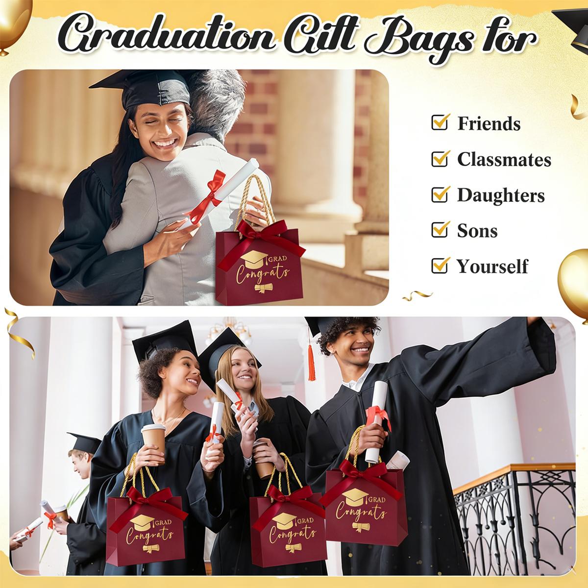 Gifts for her/him, 5-themed gift boxes with handles and ribbons, perfect for graduation parties, candy bags, goodie bags