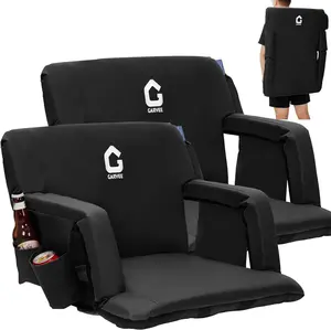 20.5 in Wide Folding Stadium Seats with Reclining Back Support & Armrest, Portable Padded Bleacher Chairs with Cup Holders, Lightweight Cushioned Stadium Chair for Sport Events