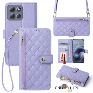 Motorola Edge60 Fusion/ Edge50/ Edge 70/g86/g 5g/ G55/g75 5g/ G54/e15/g15/g14 4g/ G13/ G55 5g/g86 Power/ultra Crossbody Bag, Flip Cover Phone Case with Card Slot and Zipper Wallet