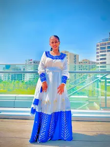 Blue Flower Habesha Dress