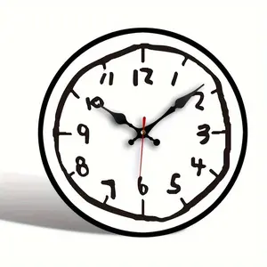 [Elegant Style] Elegant Modern Minimalist Wall Clock with Artistic Number Design - Silent, Non-Ticking Decor Piece for Home & Office, Battery-Powered (AA), Wall Clock Living Room