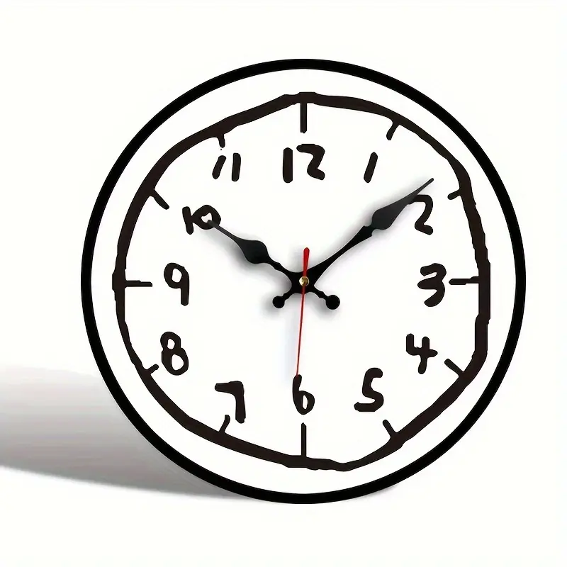 [Elegant Style] Elegant Modern Minimalist Wall Clock with Artistic Number Design - Silent, Non-Ticking Decor Piece for Home & Office, Battery-Powered (AA), Wall Clock Living Room