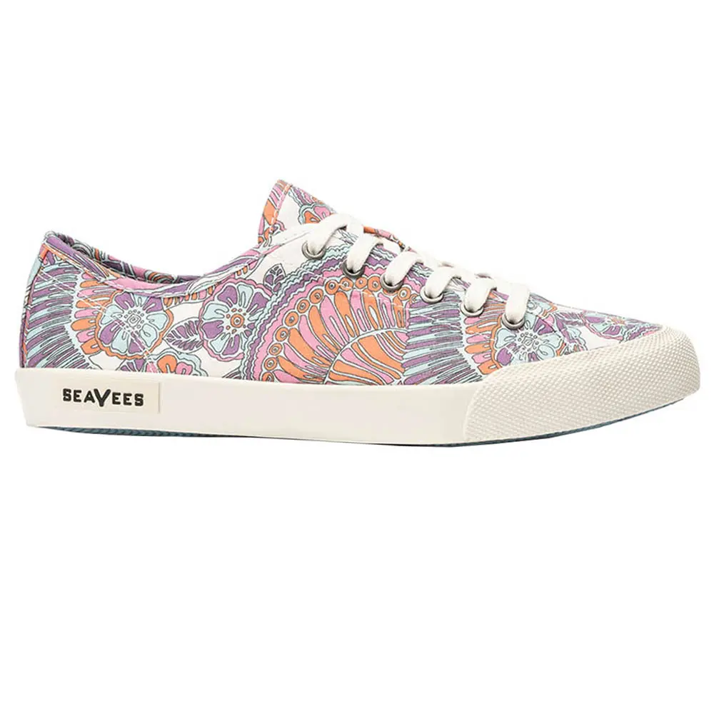 SeaVees Womens Monterey X Trina Turk Graphic Lace Up Sneakers Shoes Casual - White