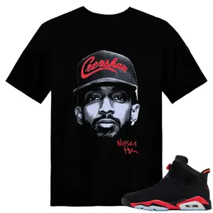 Unisex T-shirt To Match Sneakers Jordan 6 Reverse Infrared - Nipsey-Big-Face. 100%25 Cotton for Casual Wear. Comfortable Summer Unisex T-Shirt to match Jordan Sneaker. Streetwear Style. urban outfitters