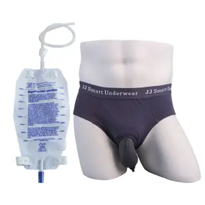 JJ Smart Underwear Men's Portable Silicone Urinal with 800ml Reusable Bag for Incontinence & Bedridden - Soft, Leak-Proof, Breathable, Easy-Clean Design - Ideal Gift