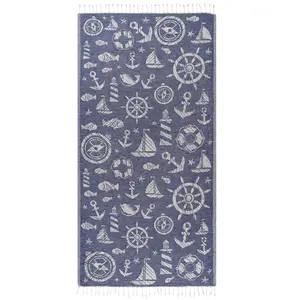 Captain Turkish Cotton Peshtemal Beach Towel