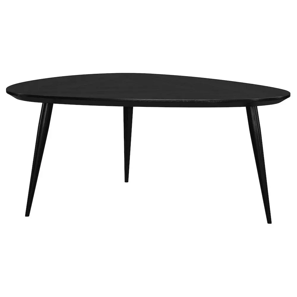 Odessa Modern Solid Wood Coffee Table - Black, Tapered Legs, Airy Appeal