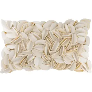 Handmade 3D Flower Home Decorative Throw Pillow Case Rectangular Cushion Cover 12 x 20 Inches for Bed Living Room Sofa Chair Solid Suede Beige