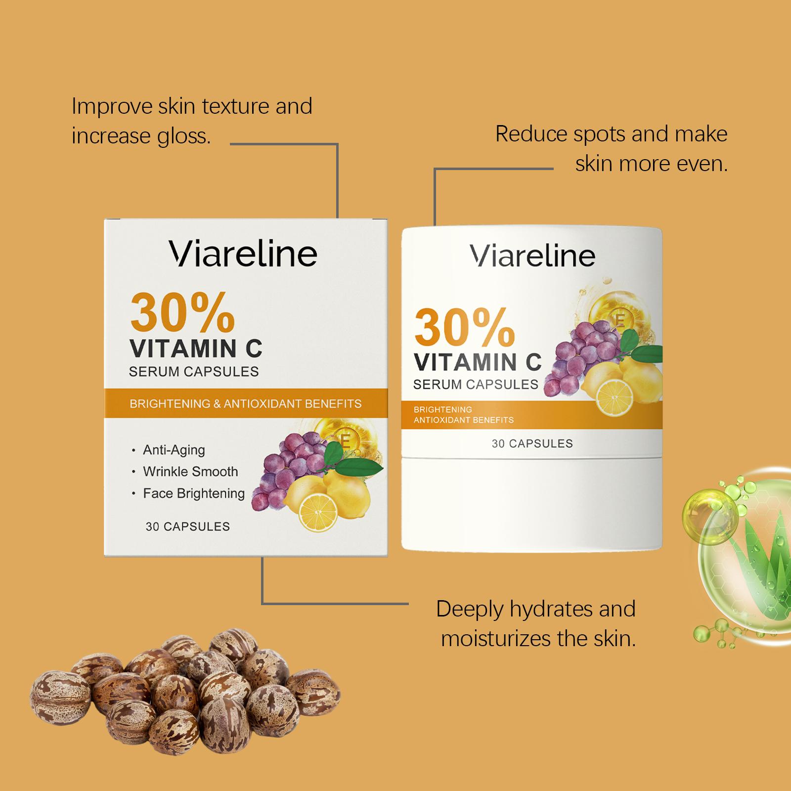 Viareline Vitamin C Brightening Serum Capsules - Dark Spot Corrector Skin Repair