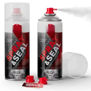 Seal Spray - Rubber  Spray with Less-Drip Formula -  Rubber  Sealant -  RV, Roof, Gutter Sealant Solution - Pack of 2 (14 oz Each, Clear)