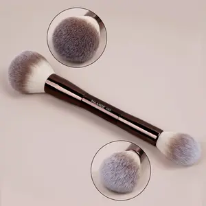 Professional Dual-head Facial Makeup Brush, Beauty Duo Brush, Summer Gifts, Loose Powder Brush, Blush Brush, Makeup Tools with Soft Fiber for Easy Carrying