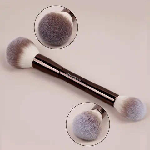 Professional Dual-head Facial Makeup Brush, Beauty Duo Brush, Summer Gifts, Loose Powder Brush, Blush Brush, Makeup Tools with Soft Fiber for Easy Carrying, Beauty Travel Brush, Face Makeup Brushes, Cosmetics Brush