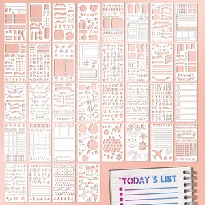 36 Pcs Journal Stencils Planner Stencils for Journaling Scrapbook Notebook Diary Scrapbooking Supplies Washable Durable