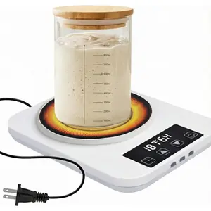 Sourdough Starter Warmer, Precise 1°F Thermostat (70-100°F), 12-Hour Timer, Auto On/Off, Fits Most Jars, Sourdoguh Warmer