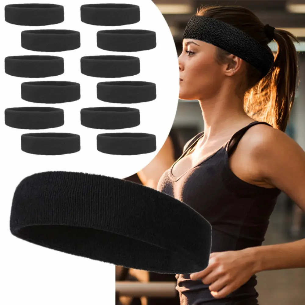 Women's 12pcs/Set Sporty Workout Headbands - Moisture-Wicking, Sweat Absorbing for Adult Women, Ideal for Running, Gym, Workout Headband, Sweat Absorbing Headband