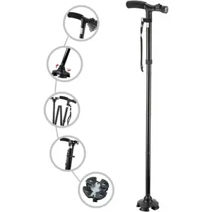 LED Hiking Pole with Light – Adjustable Folding Walking Stick – Ergonomic Handle & Durable Metal Frame – Portable Trekking Stick for Hiking, Backpacking, Camping & Night Walking