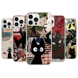 [AVAILABLE] Black Cat Phone Case - Aesthetic Japan Kitty Art Cover for iPhone 11, 12, 13, 14, 15, 16,17 Series & Galaxy Series – check our available sizes, Protection Cover, Anti-drop Case, Gifts, Outdoorsman