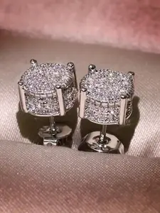 Women's Elegant Glittering Stud Earrings, Minimalist Stud Earrings for Women for Party, Daily Decor, Trendy All-match & Exquisite Jewelry for Birthday Gift