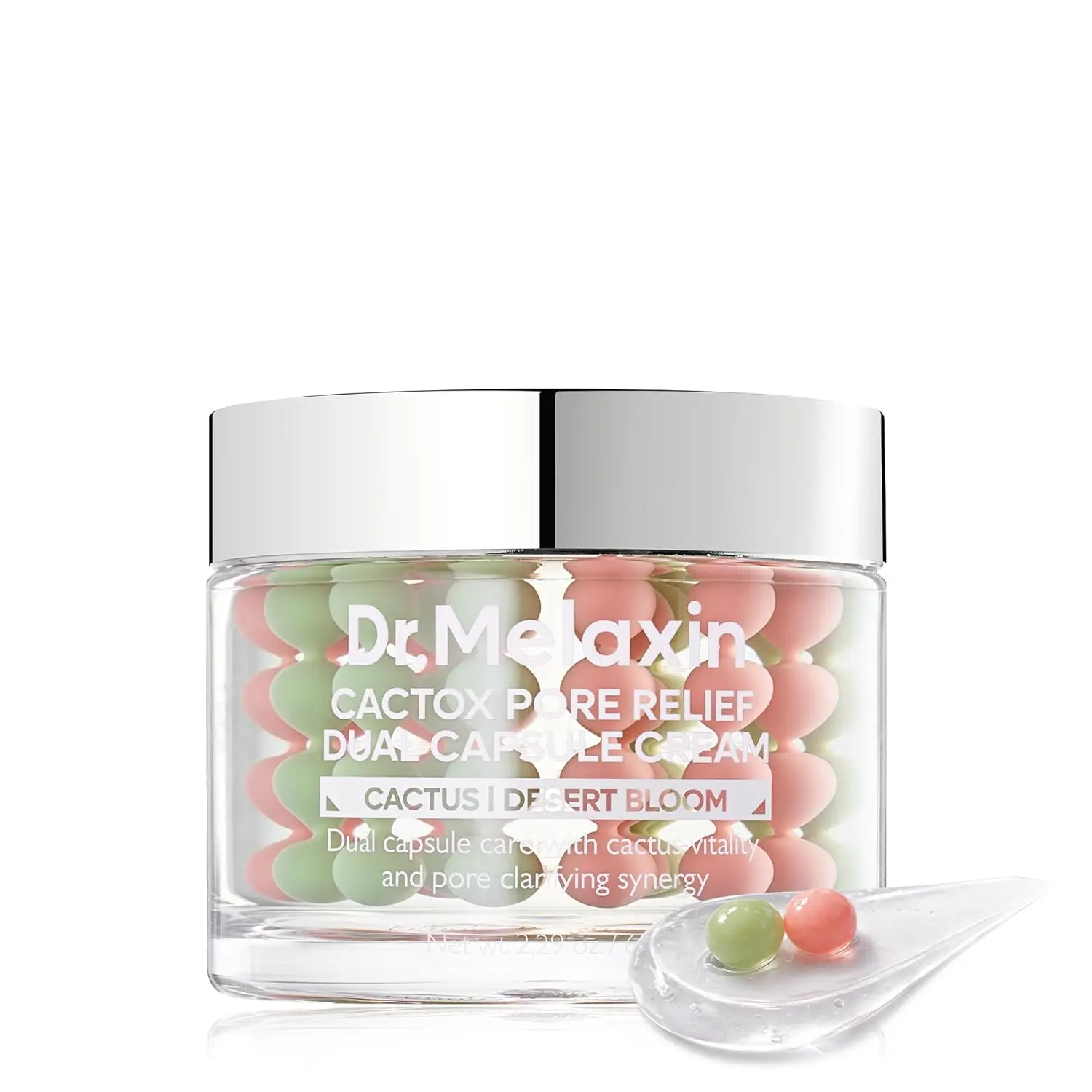 [Dr.Melaxin] Cactox Pore Dual Capsule Cream 65g – Pore Minimizing Hydrating Face Cream with Cactus Extract, PDRN & Vegan Collagen for Firmness & Skin Repair