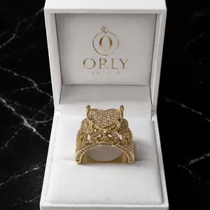 Orly Luxury Heart Crown Ring - 14K Gold-Plated Stainless Steel Fashion Ring
