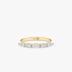 Lab-Grown Diamond Marquise and Emerald cut Wedding Ring, Emmaly