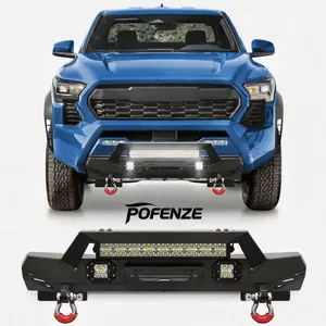 POFENZE-Mestan Tundra Front Bumper for 2024-2026 Toyota Land Cruiser LC250, w/LED Lights, D-rings andLicense Plate Bracket car accessories men
