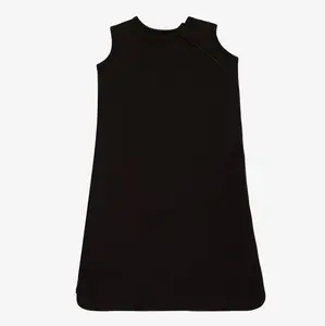 Bestaroo Solid Black Sleep Bag 1.0 TOG, Sleeveless Baby Sleep Sack, Soft Lenzing MicroModal, Reversible Zipper, Sizes Small/Medium/Large