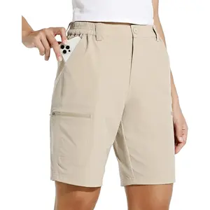 Willit Women's 10" Hiking Cargo Shorts Stretch Golf Active Long Shorts Quick Dry Outdoor Summer Shorts Golf Apparel Golf Attire