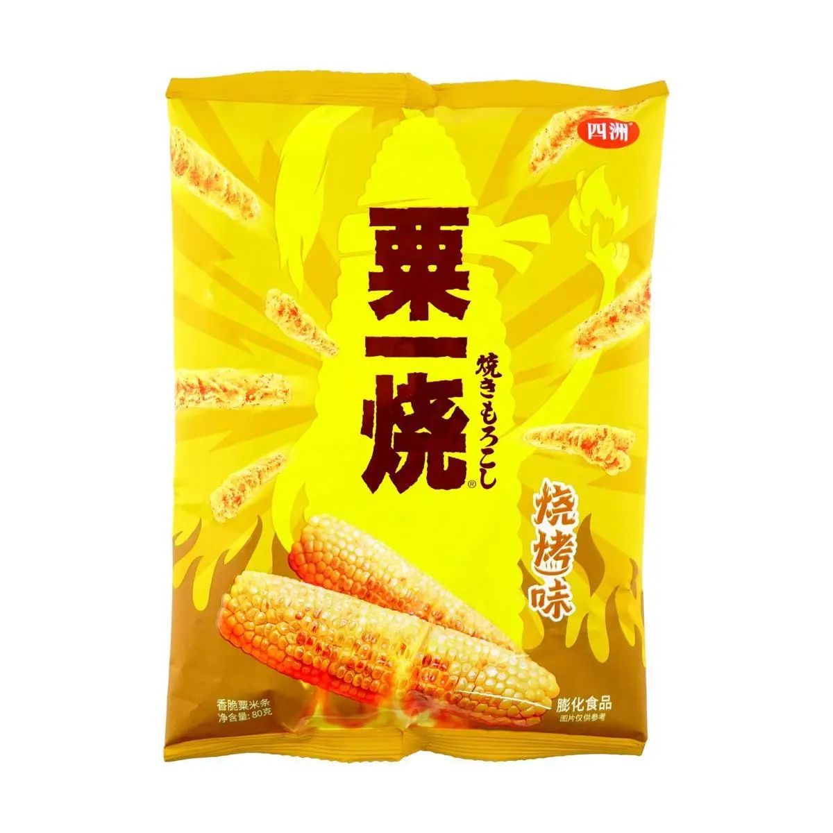 Four Seas Crispy Corn Snack Bar - BBQ Flavor 80g | Savory Snack for Parties & On-the-Go