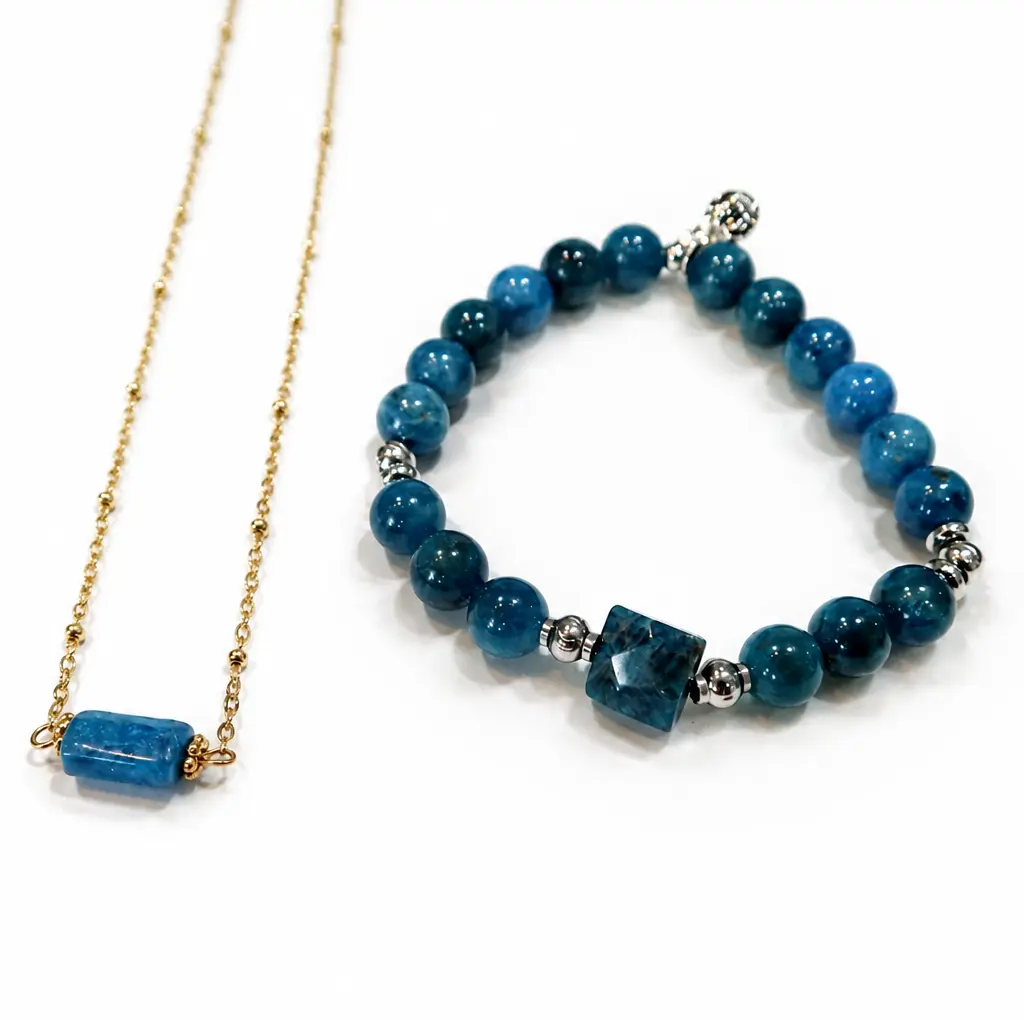 TTT Live Exclusive Arctic Apatite Gemstone Bracelet & Necklace Bundle