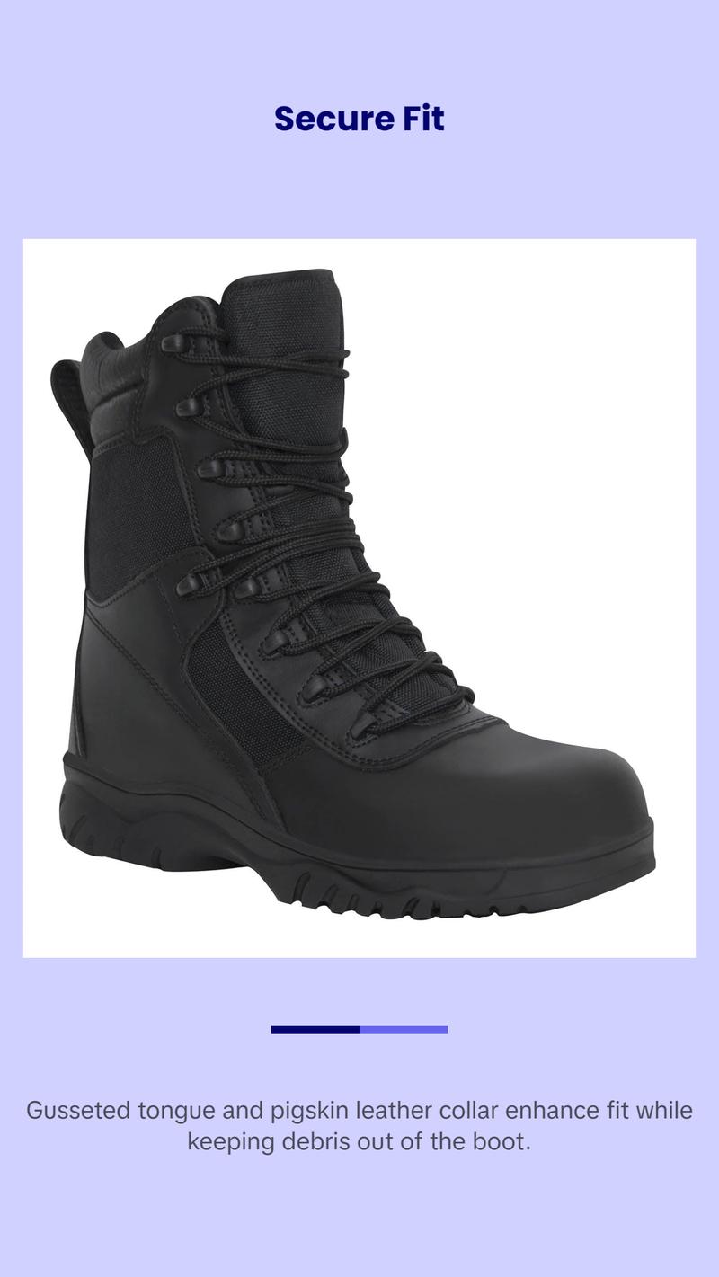 Rothco Forced Entry Tactical Boot With Side Zipper & Composite Toe 8 Inch Rothco Forced Entry Tactical Boot With Side Zipper & Composite Toe 8 Inch
