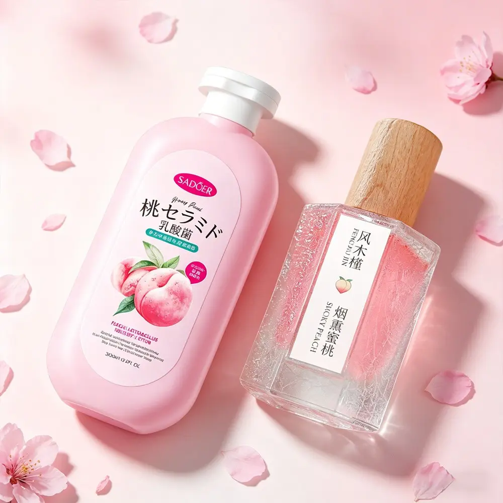 Apricot Scented Perfume + Body Lotion, Long-Lasting Fresh Fruit Fragrance, Women's Perfume, Body Care, Gift, Persistent Scent, Gentle Floral Note, Body Care Set, Fragrance Sets, Fruity Body Lotions