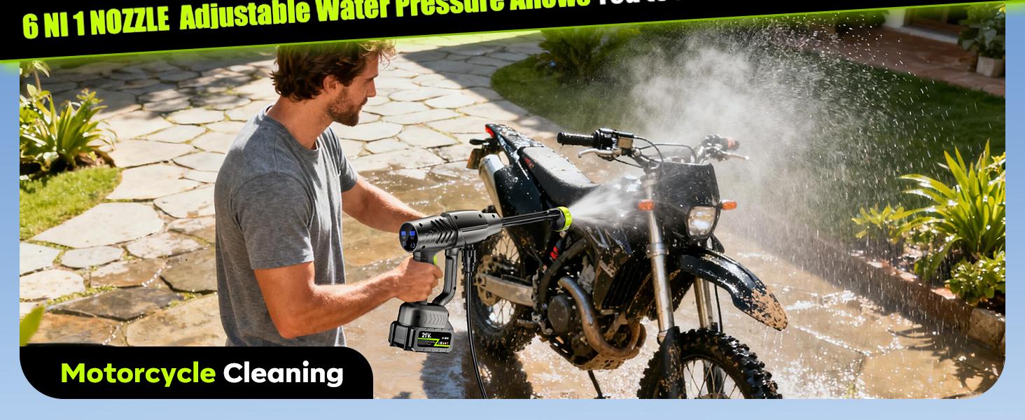 Cordless Pressure Washer and Single Port Charger Base, Bottle Portable Washer for Car,Home Cleaning & Garden Watering