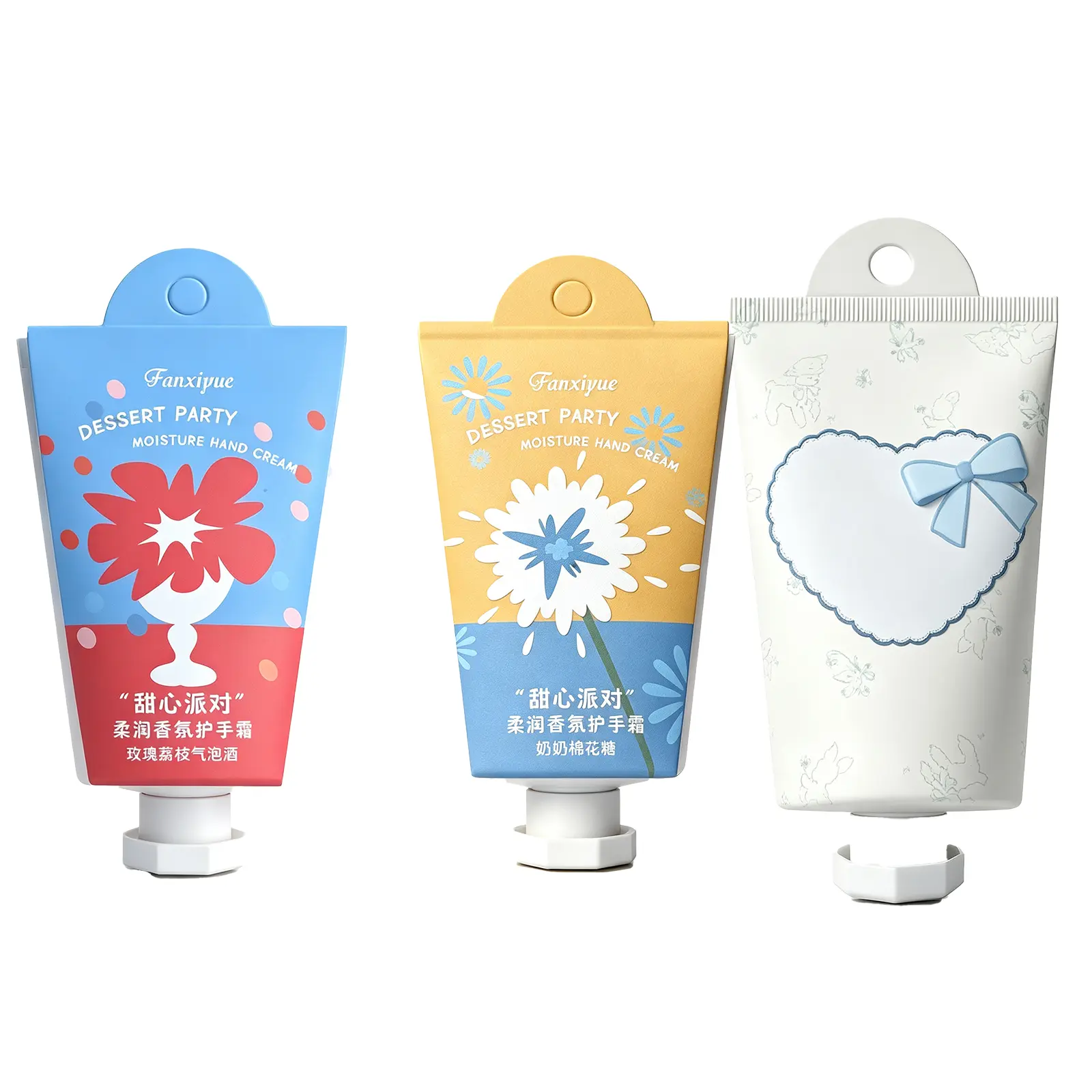 3 Pcs Cute Fragrance Mini Hand Cream Set, Natural Plant Extract Moisturizing Hand Lotion for Dry Cracked Hands, Travel Size Hand Care Cream, Perfect Bridesmaid Teacher Birthday Holiday Gift for Women Teen Girls