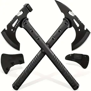 Outdoor Axe 2/1pc Set, Camping Axe, Hiking Machete With Bottle Opener, Multi-sized Hex Wrench And Sheath, Adventure Axe Hammer With Spike, Suitable For Hiking, Trekking And Camping, Men'S Doomsday Gear Gift
